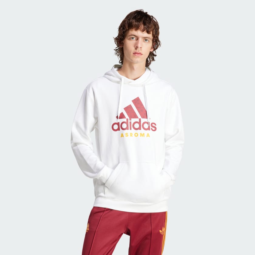 Felpa con cappuccio DNA AS Roma Bianco adidas adidas Italia