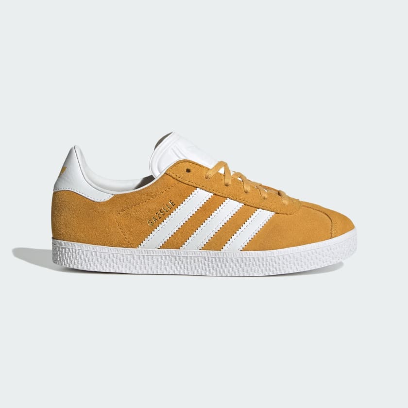 Adidas Gazelle Shoes Kids Preloved Yellow Cloud White Gold 5