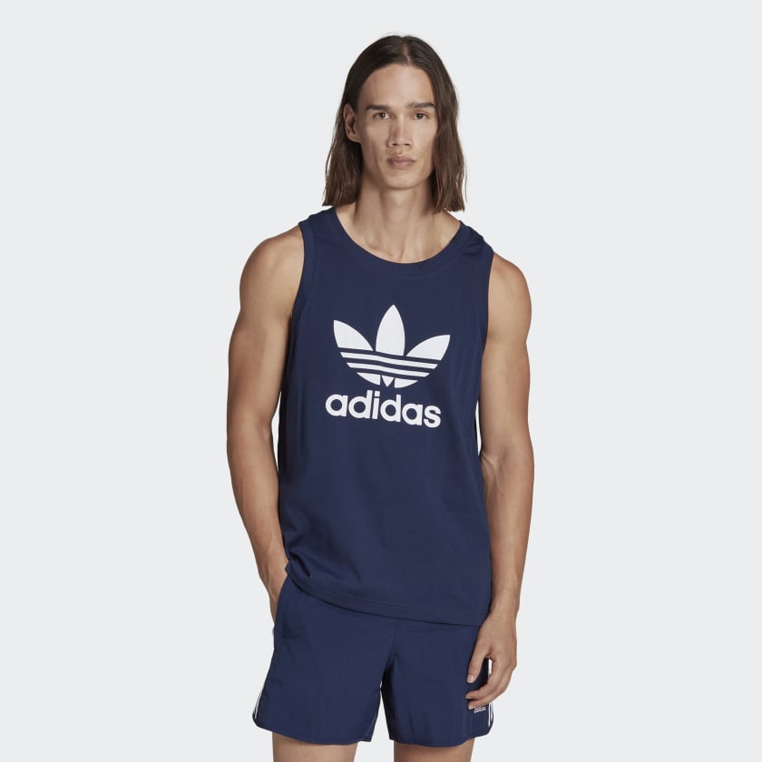 adidas Adicolor Classics Trefoil Tank adidas Lifestyle Men\'s Top - | Blue | US