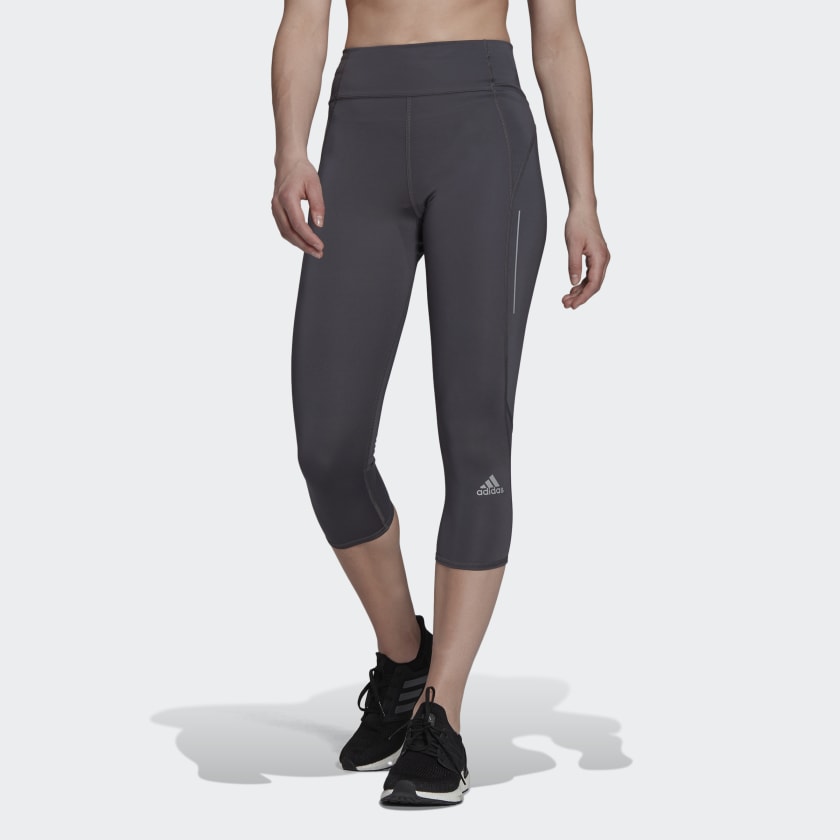 adidas Own the Run 3/4 Running Leggings - Grey | adidas UK