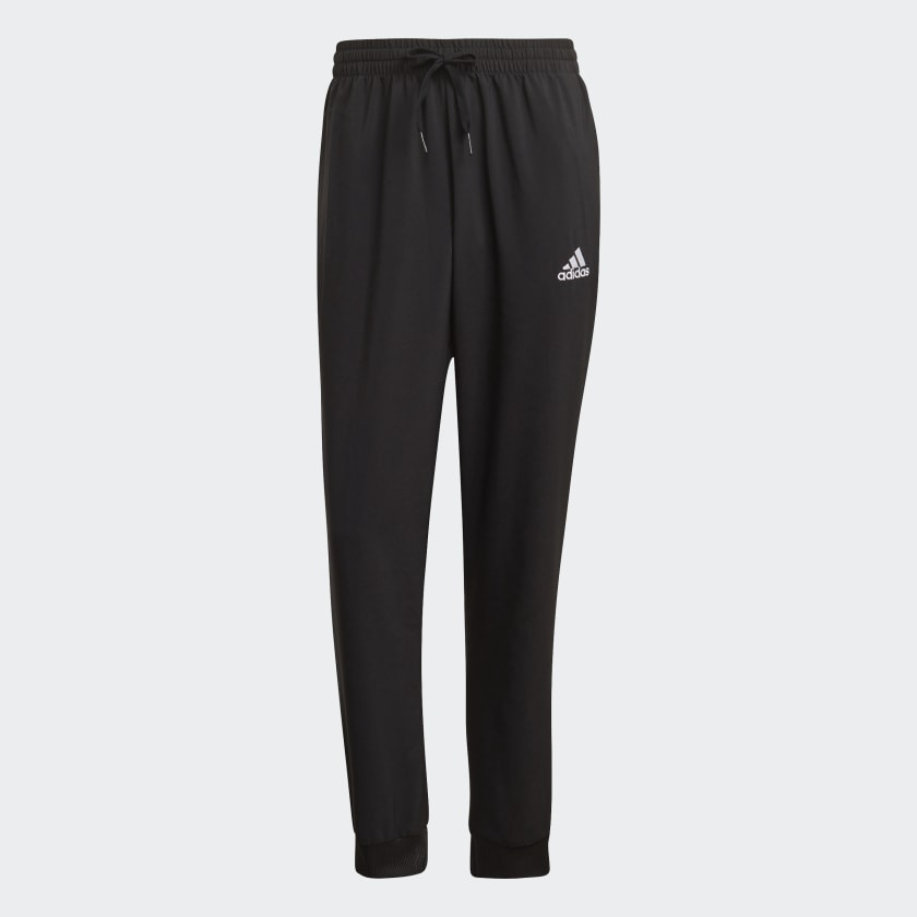 adidas AEROREADY Stanford Tapered Cuff Embroidered Small Logo Pants - Black | Men's Training US