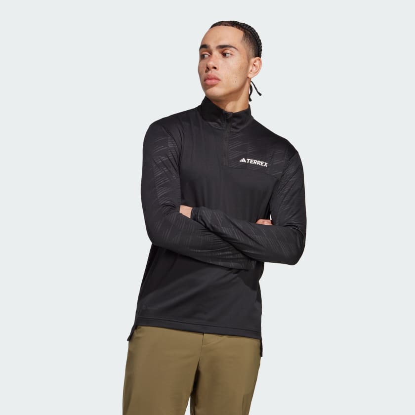Polo Manga Larga Medio Cierre Frontal Terrex Multi Negro adidas