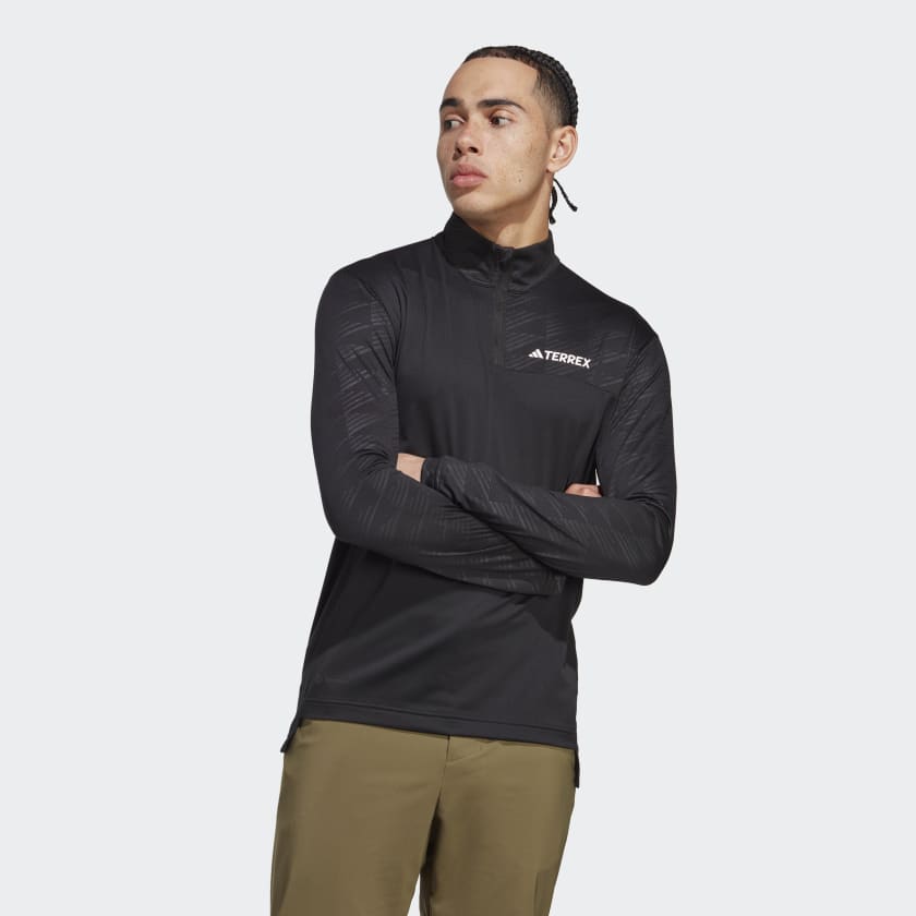 adidas TERREX Multi Half-Zip Long Sleeve Tee - Black | Men\'s Hiking | adidas  US