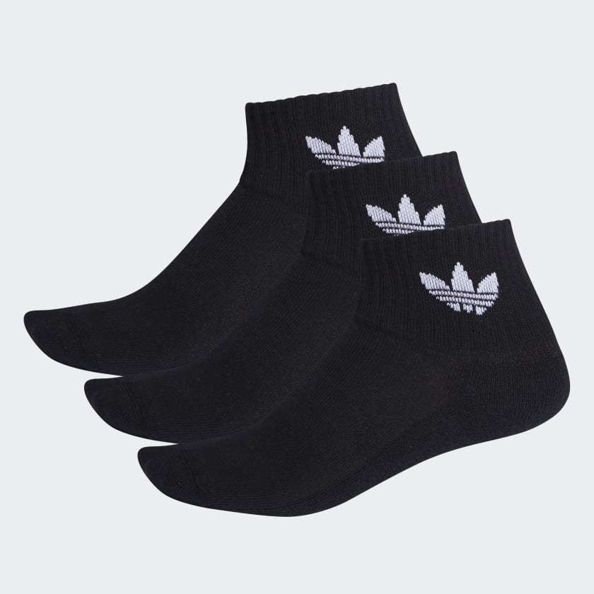adidas Mid-Cut Crew Socks 3 Pairs - Black