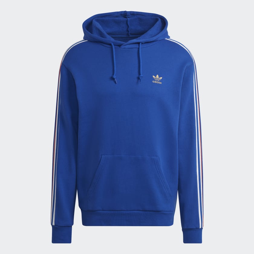 adidas 3 Stripes Hoodie Blue adidas New Zealand
