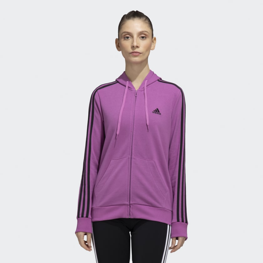 Adidas 3 stripe pink track jacket cheap