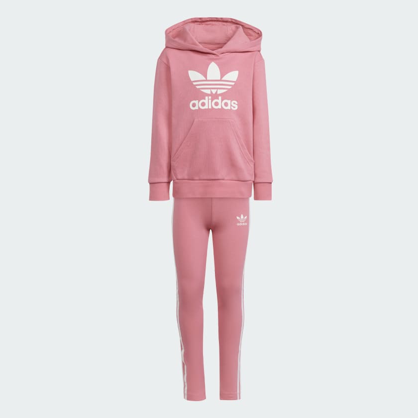 Pink hoodie and leggings set top