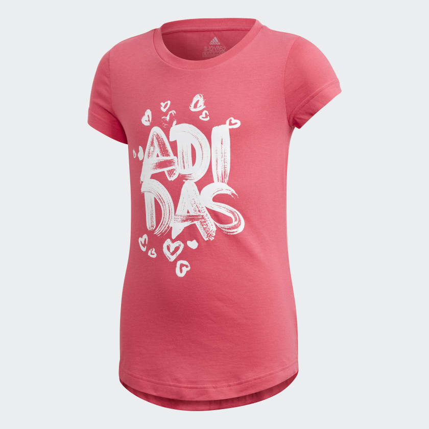 Adidas Graphic T-Shirt - Kids - Power Pink - 14-15Y