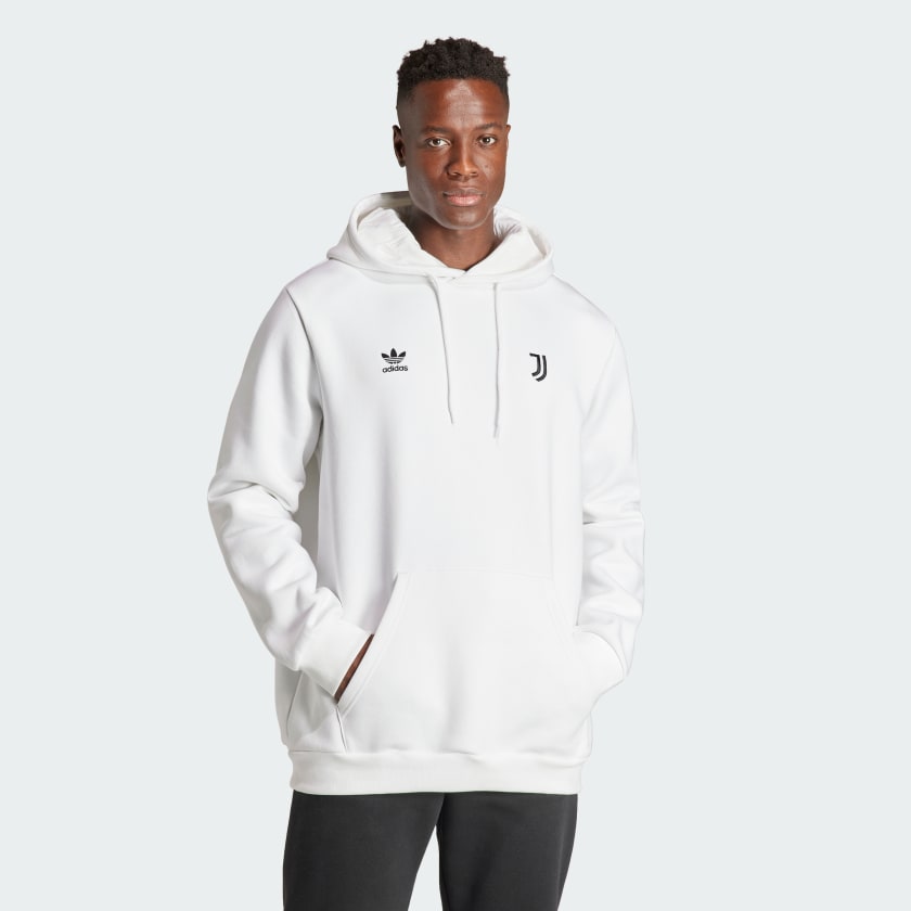 adidas Juventus Essentials Trefoil Hoodie - White | Free Shipping with ...