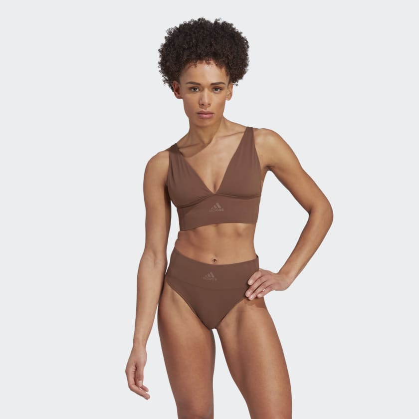 Active Seamless Micro Stretch Long Line Plunge Lounge Bra