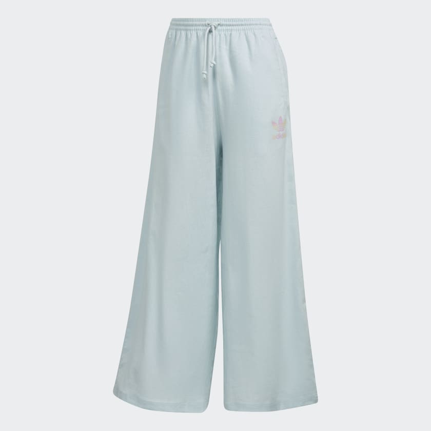 adidas 7 8 Linen Wide Leg Pants Blue adidas Thailand