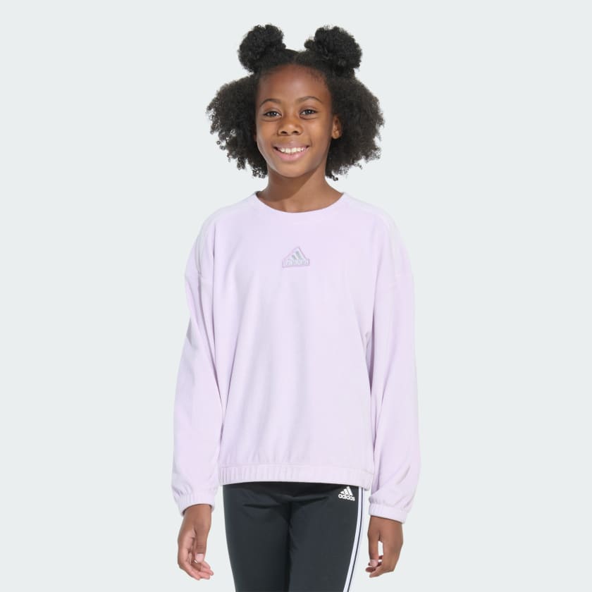 Adidas velour crew sweatshirt online