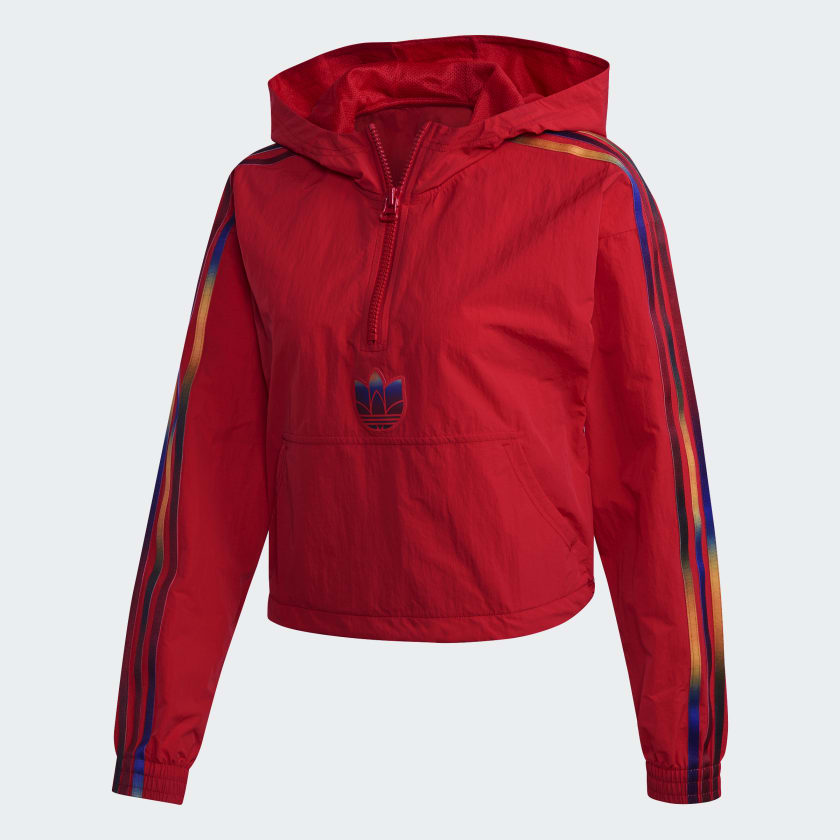 adidas Adicolor Half Zip Crop Top Red adidas Singapore