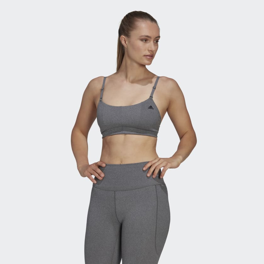 | Grey Yoga US Women\'s Light-Support adidas | Bra Studio Yoga adidas -