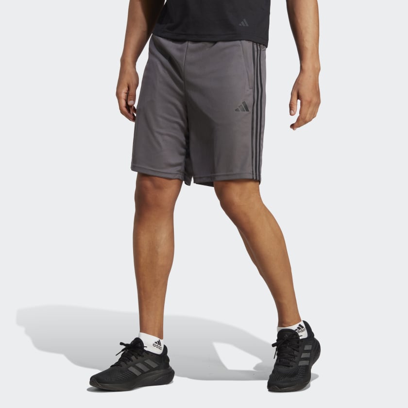adidas Train Essentials Piqué 3-Stripes Training Shorts - Grey | adidas ...