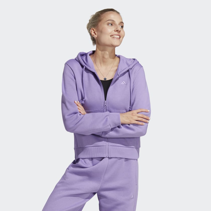 adidas ALL SZN Fleece Full-Zip Hoodie - Purple | Women\'s Lifestyle | adidas  US