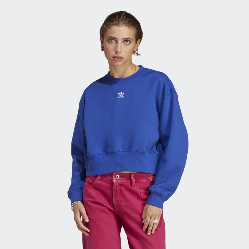 adidas Adicolor Blue Sweatshirt US Lifestyle Essentials Crew | - Women\'s | adidas
