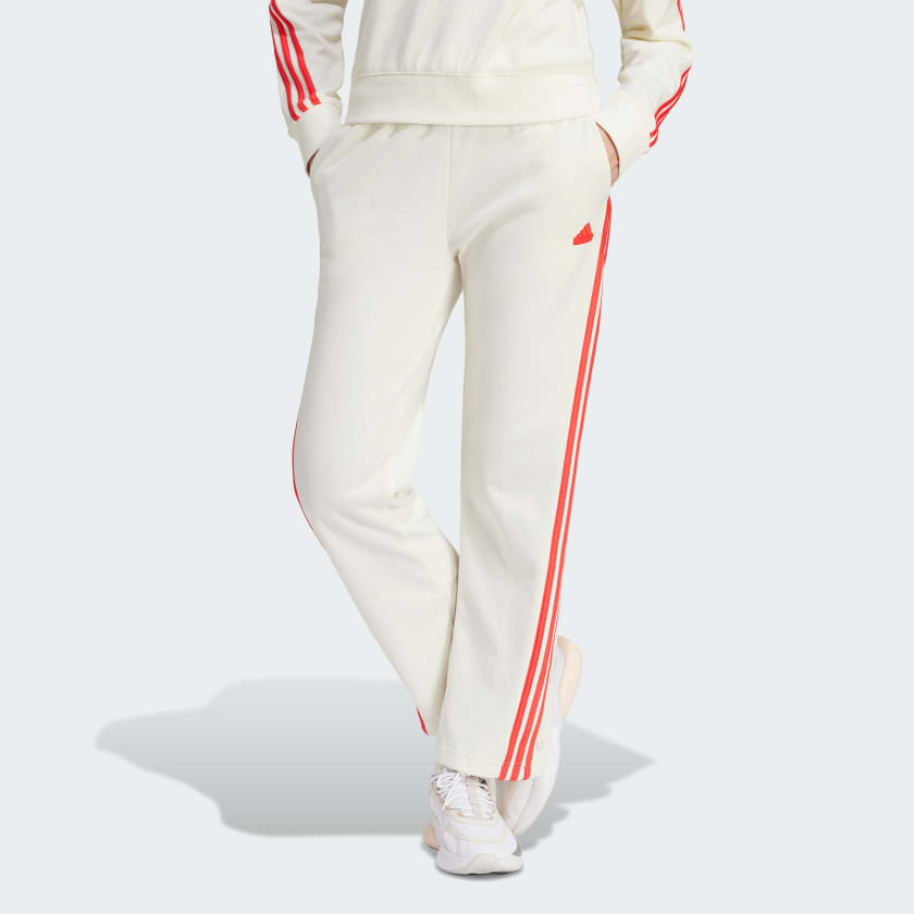 adidas Iconic Wrapping 3-Stripes Snap Track Pants - White | Women's ...
