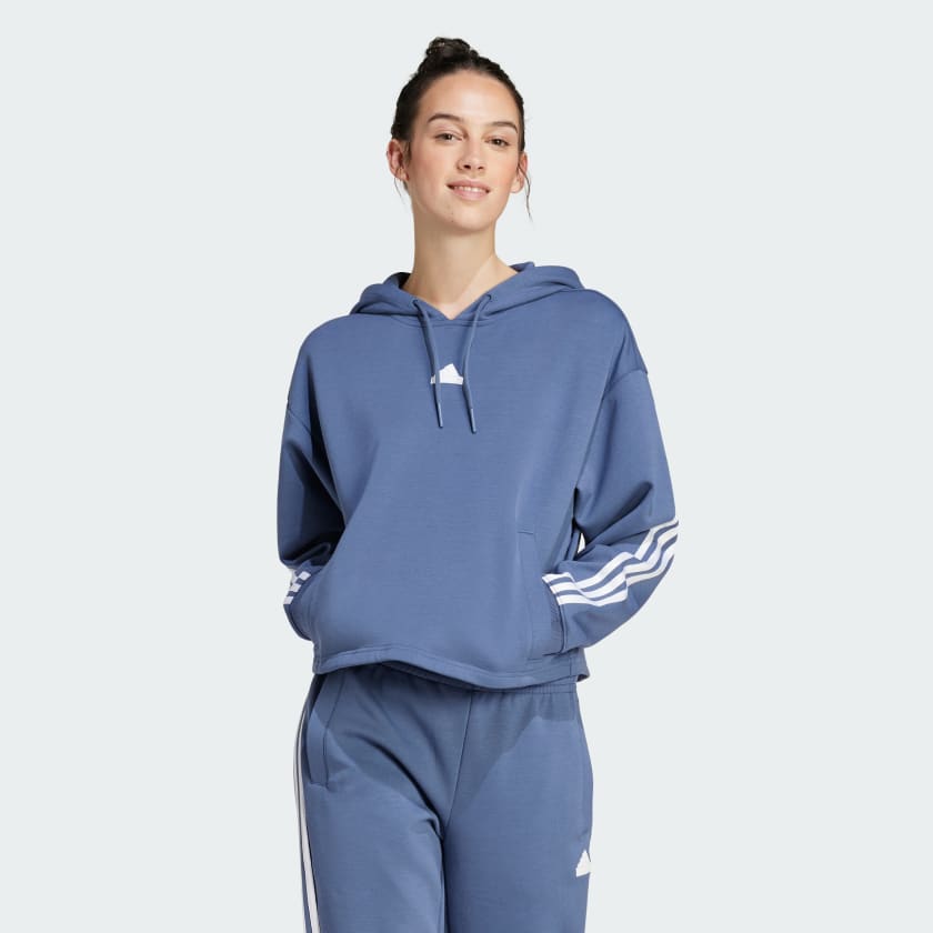 adidas Future Icons 3 Stripes Hoodie Blue adidas Thailand