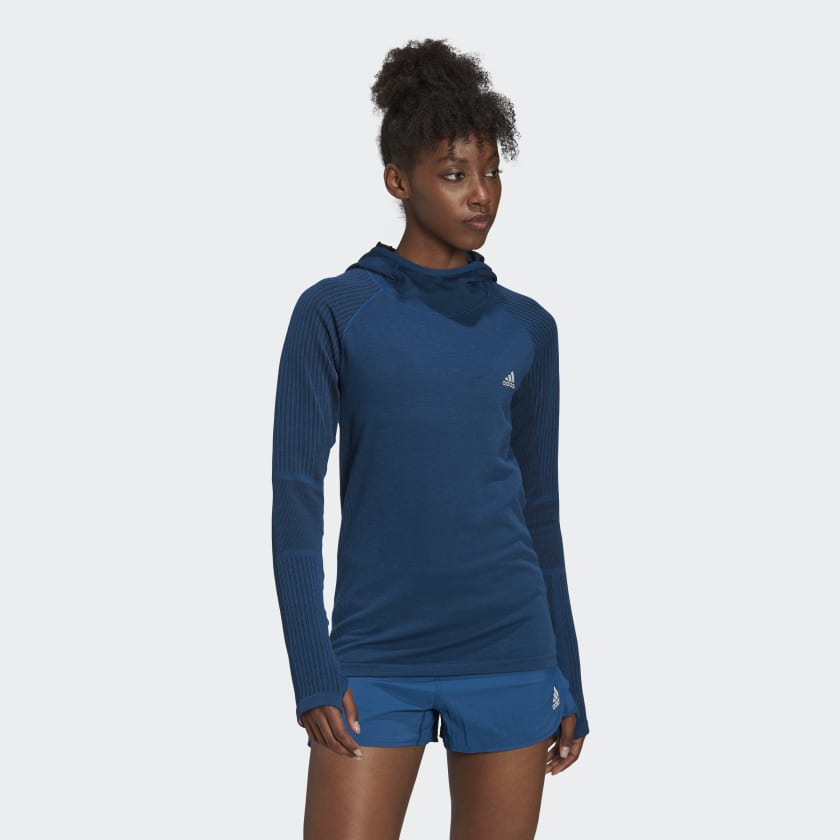 adidas X-City Running Knit Long Sleeve Sweatshirt - Blue | adidas Canada