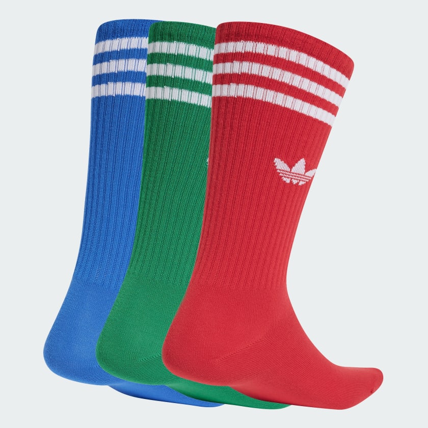 adidas Solid Crew Socks 3 Pairs Blue Free Shipping with adiClub adidas US