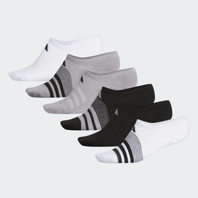 adidas Women's Training Superlite Super No-Show Socks 6 Pairs - White ...