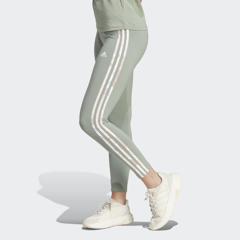 adidas Essentials 3-Stripes High-Waisted Leggings - Green | Women's Lifestyle | adidas US