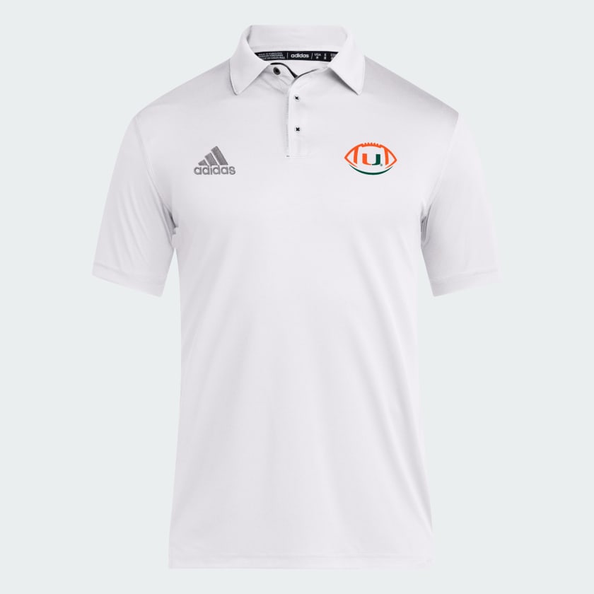 adidas Miami Hurricanes Coaches Polo White Free Shipping with adiClub adidas US