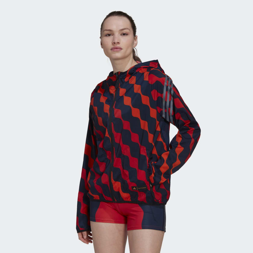 adidas Marimekko Run Icons 3-Stripes Hooded Running Windbreaker - Orange |  Women's Running | adidas US