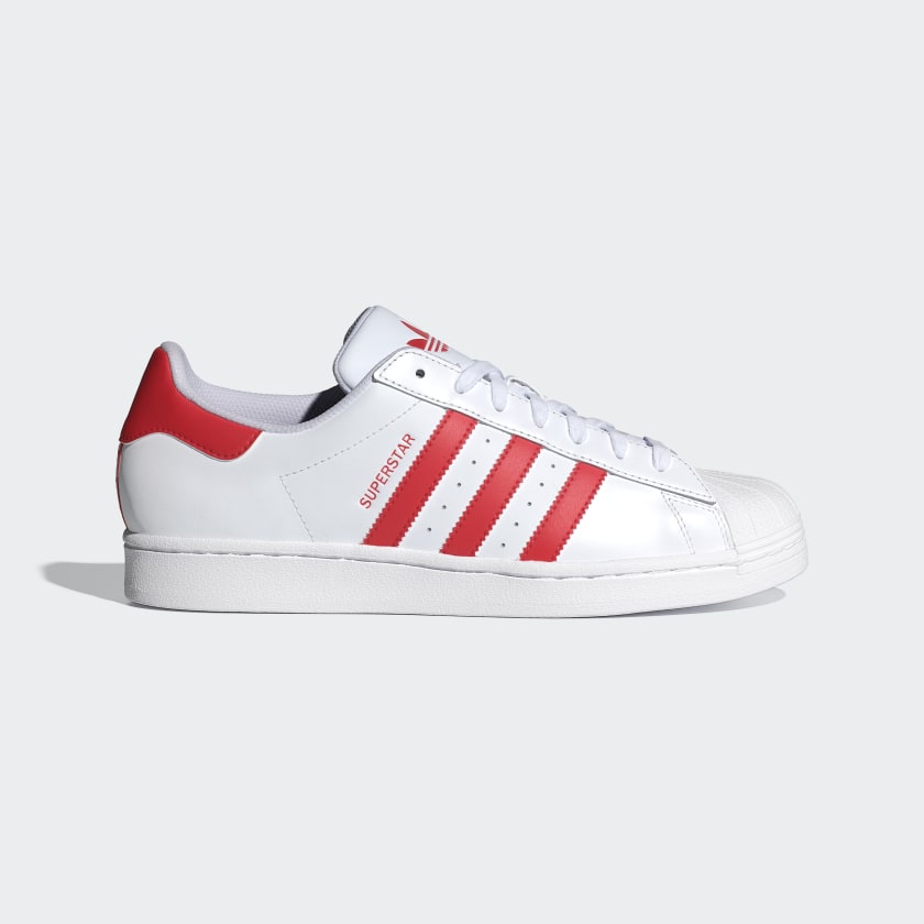 Adidas superstar with red stripes outlet