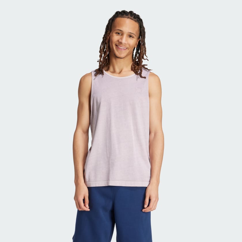 adidas Trefoil Essentials+ Dye Tank Top - Purple | Men's Lifestyle 