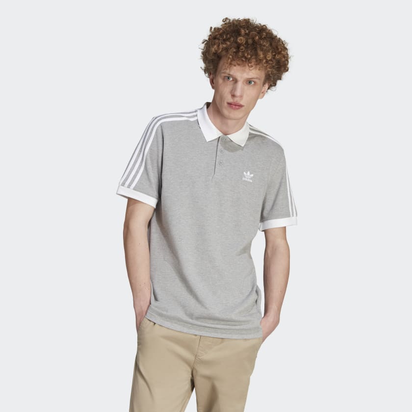 Shirt adidas Classics Polo Lifestyle | - Men\'s US Grey adidas 3-Stripes | Adicolor