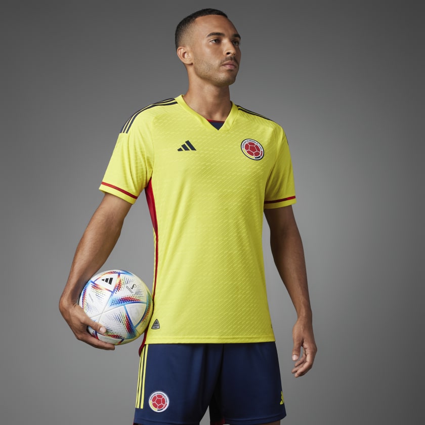 adidas Men's Soccer Colombia 22 Home Authentic Jersey Yellow adidas US