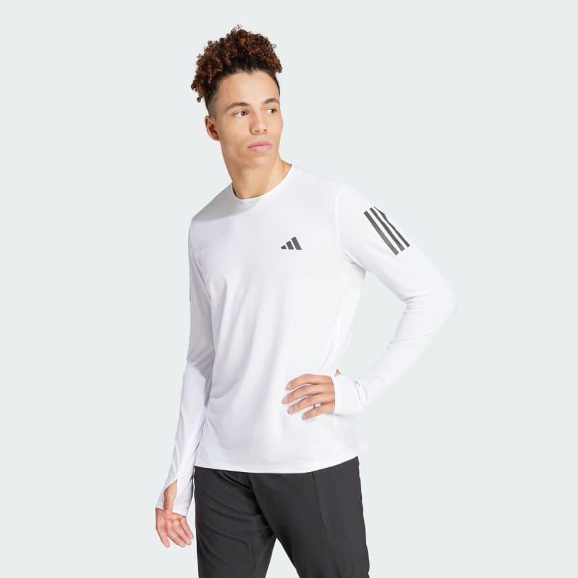 adidas Own The Run Long Sleeve Tee - White | Men's Running | adidas US