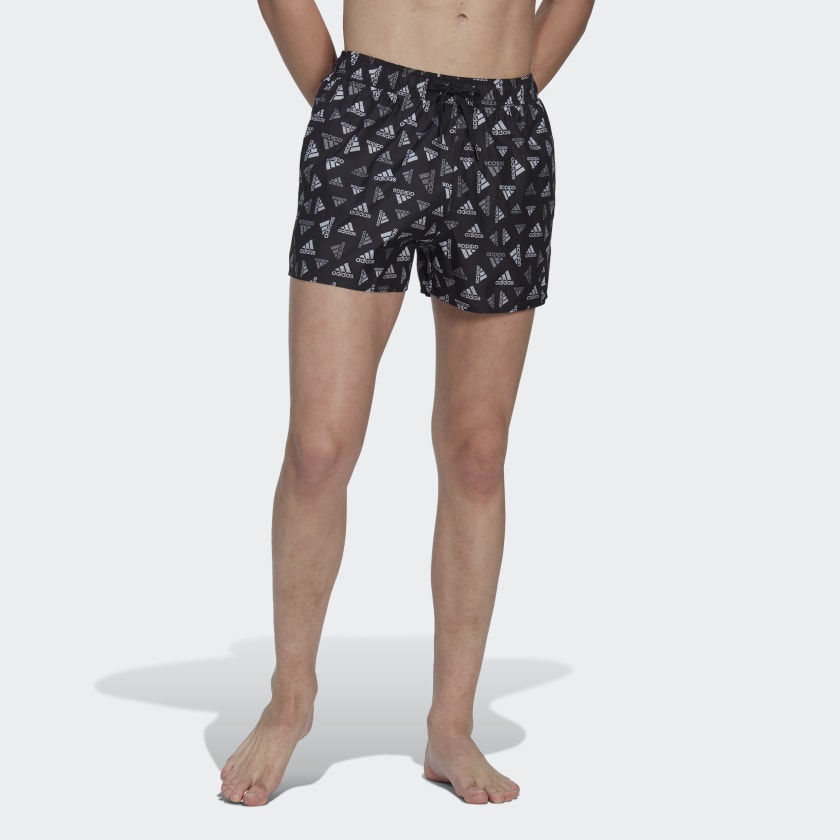 adidas Logo Print CLX Swim Shorts Very Short Length - Black | Free ...