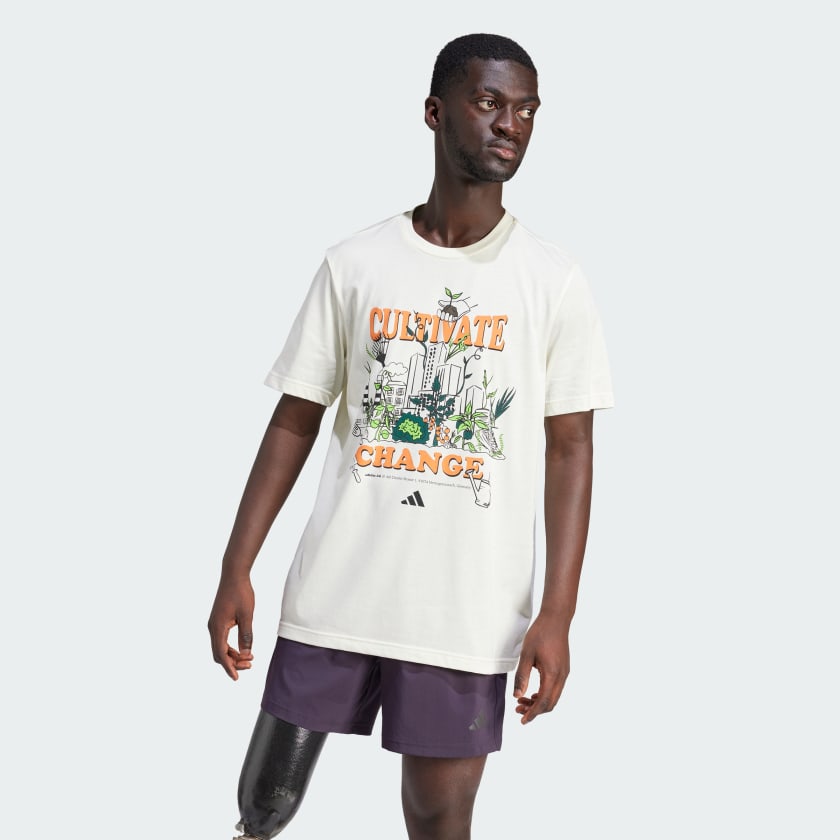 adidas Running Earth Day Graphic Tee Beige adidas Australia