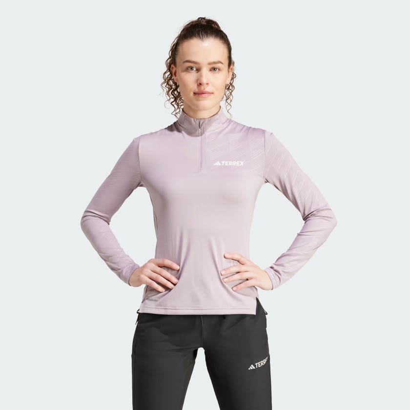 adidas Terrex Multi Half-Zip Long Sleeve Tee - Purple | Women's Hiking |  adidas US