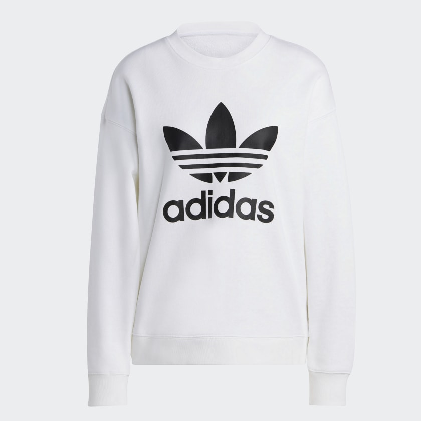 Adidas originals trefoil repeat crew sweatshir outlet