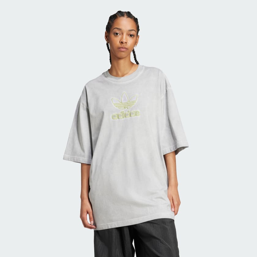 adidas Adilenium Season 2 Washed Oversized Trefoil T Shirt Gender Neutral Grey adidas UK