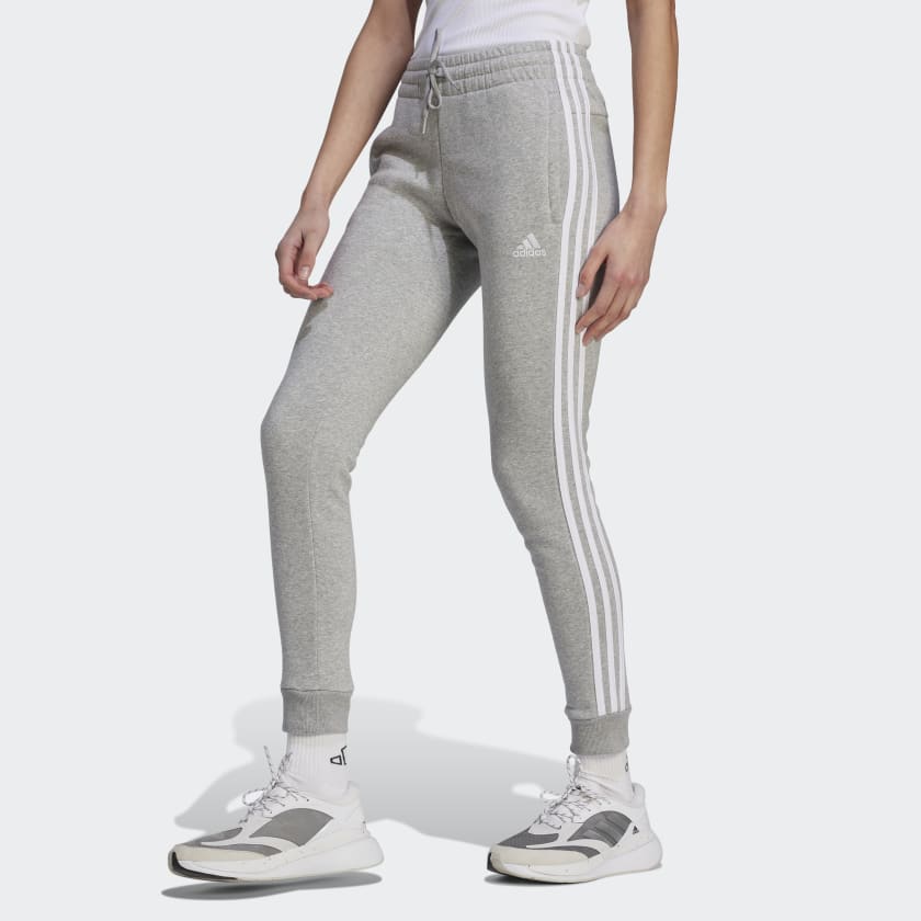 adidas Essentials 3-Stripes Fleece Pants - Grey | Women's Lifestyle ...