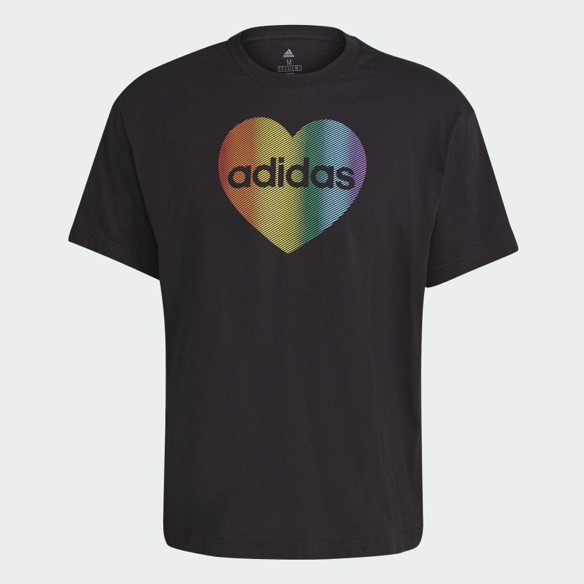 adidas Pride Heart Graphic Tee Gender Neutral Black adidas Malaysia