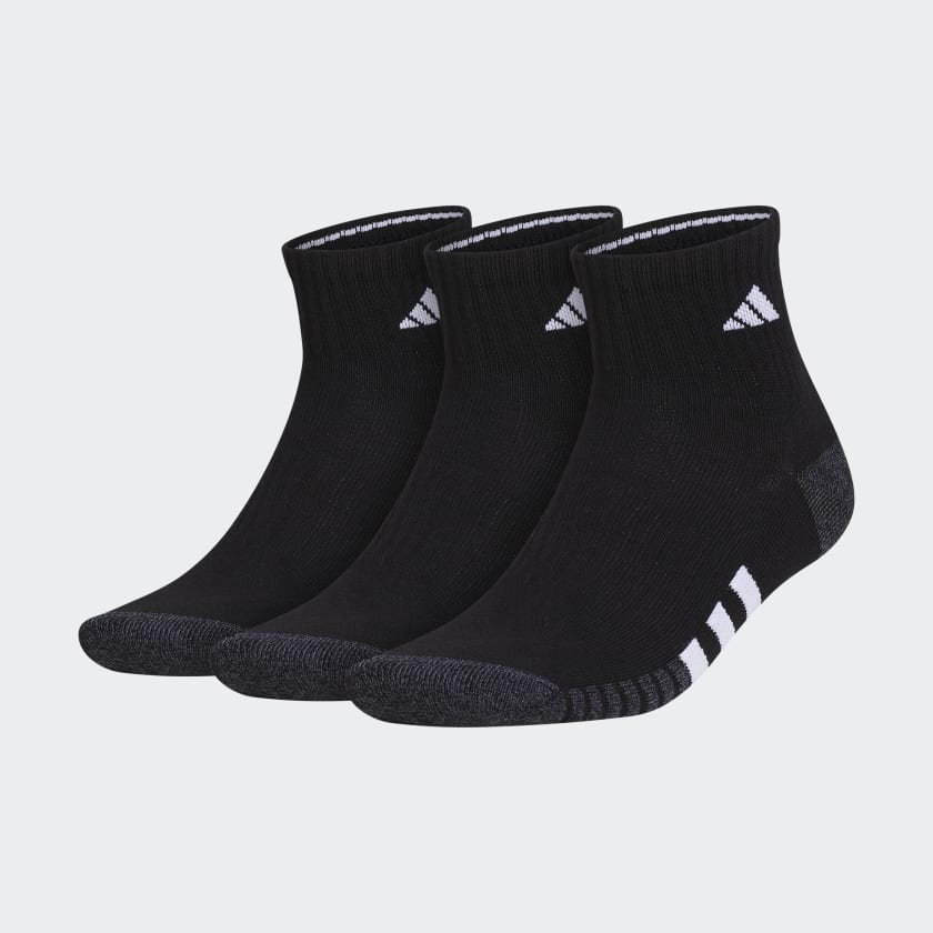 adidas Cushioned Quarter Socks 3 Pairs - Black | Men's Training | $16 -  adidas US
