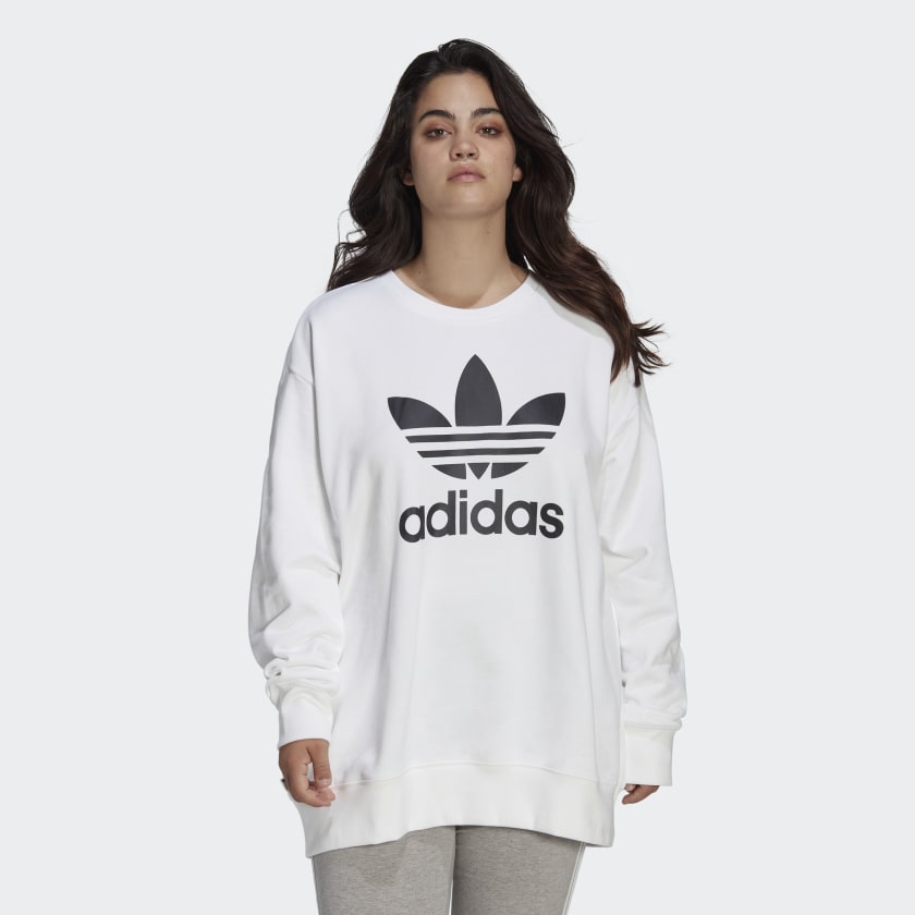 adidas Trefoil Crew Sweatshirt (Plus Size) - White | Women's Lifestyle |  adidas US