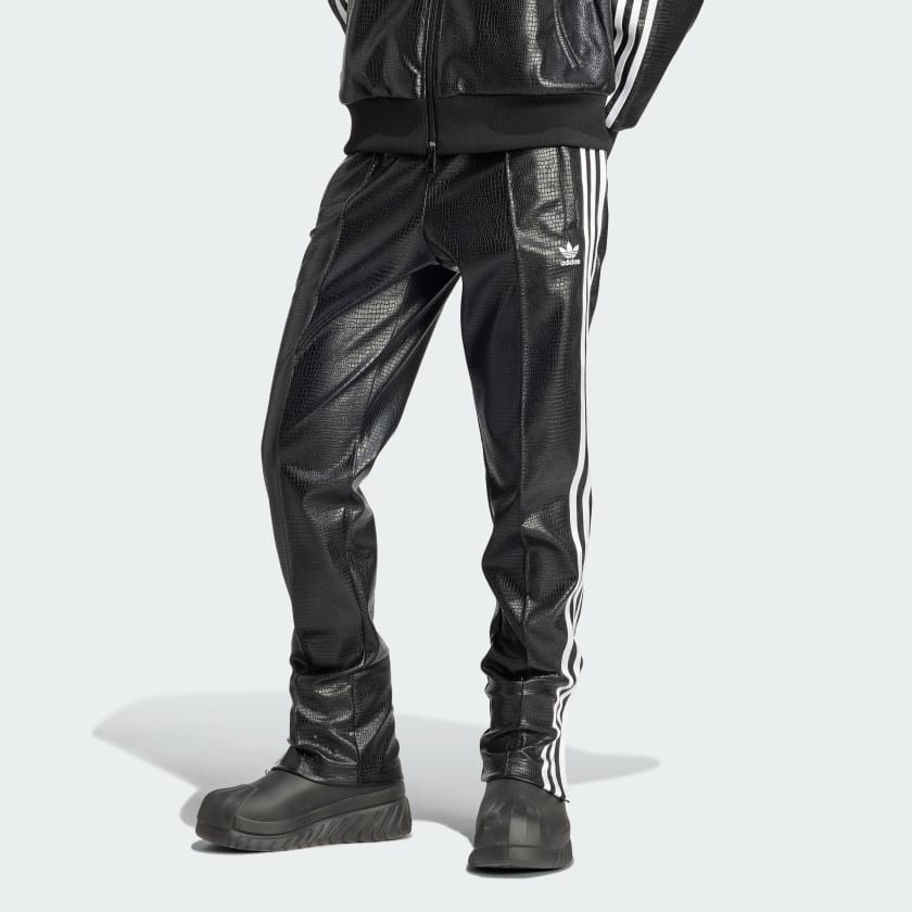 adidas Originals Premium Faux Leather SST Luxe Track Pants - Black, Women's Lifestyle