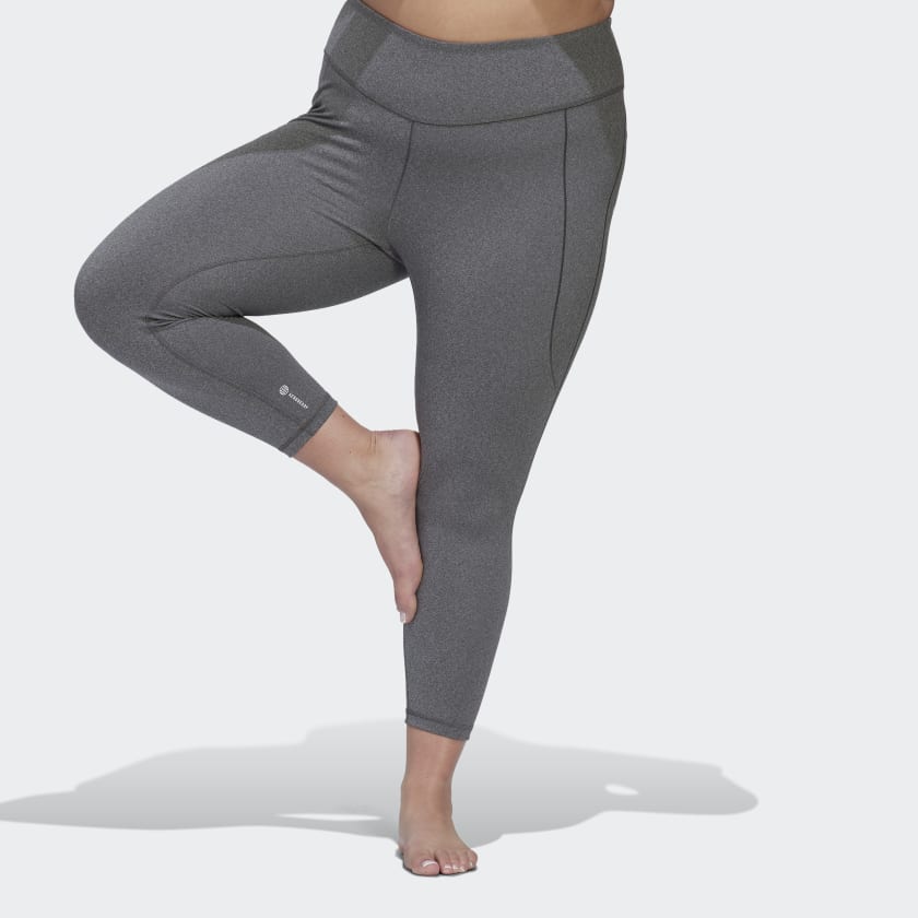 adidas Yoga Studio 7/8 Leggings (Plus Size) - Grey