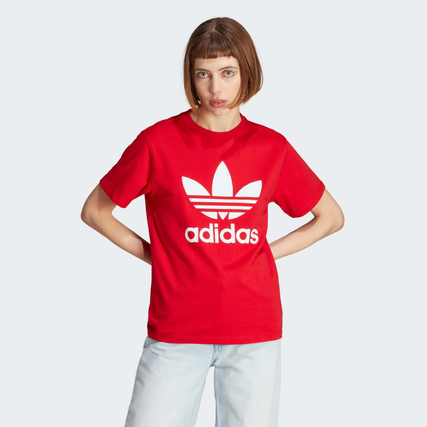 Playera roja adidas mujer store