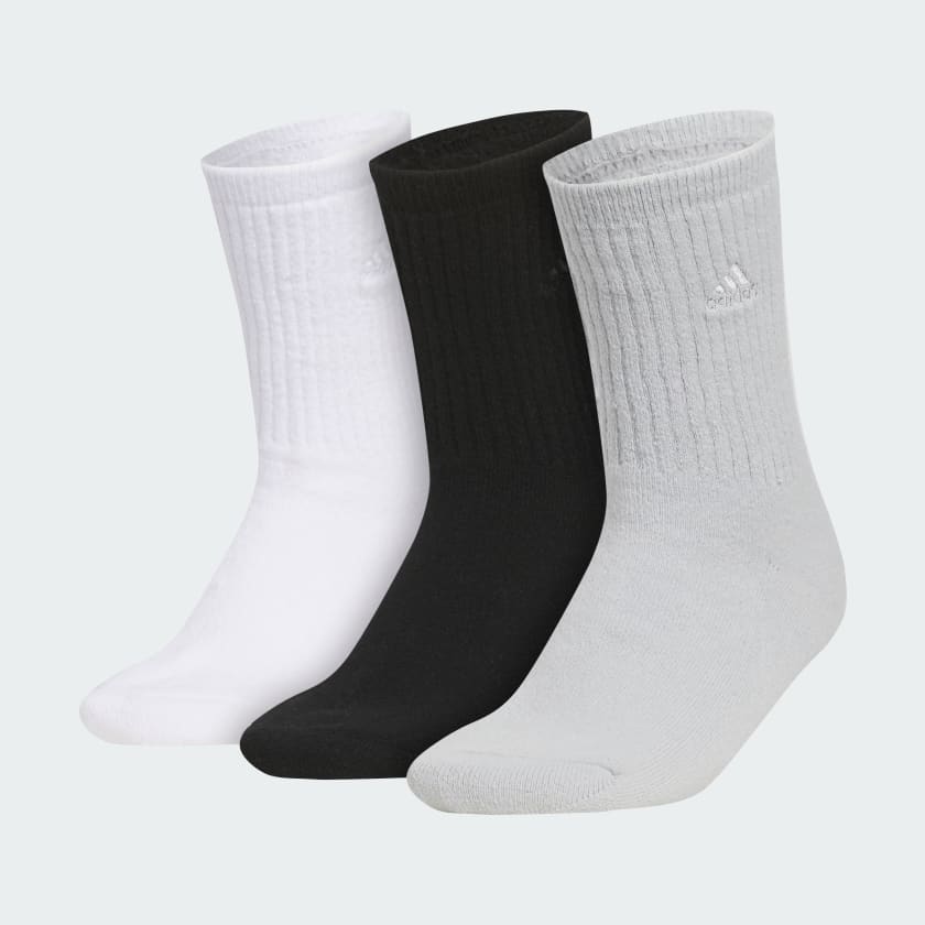 adidas Cushioned Comfort Crew Socks 3 Pairs - White | Free
