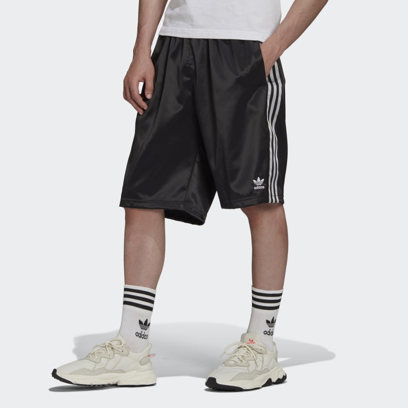 Adidas Adicolor Classics 3-Stripes Satin Shorts Black Men's Lifestyle ...