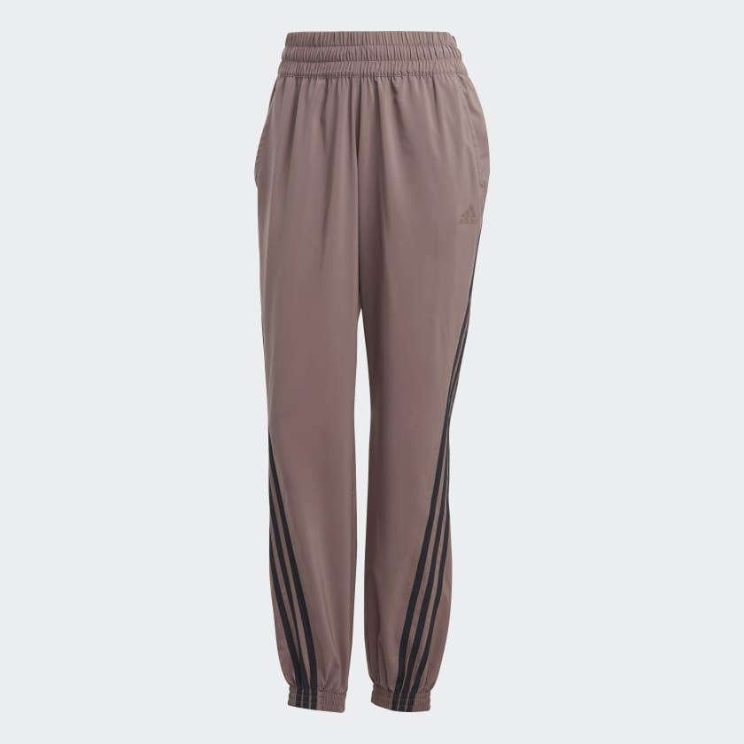 adidas TRAINICONS 3 Stripes Woven Joggers Brown adidas UK