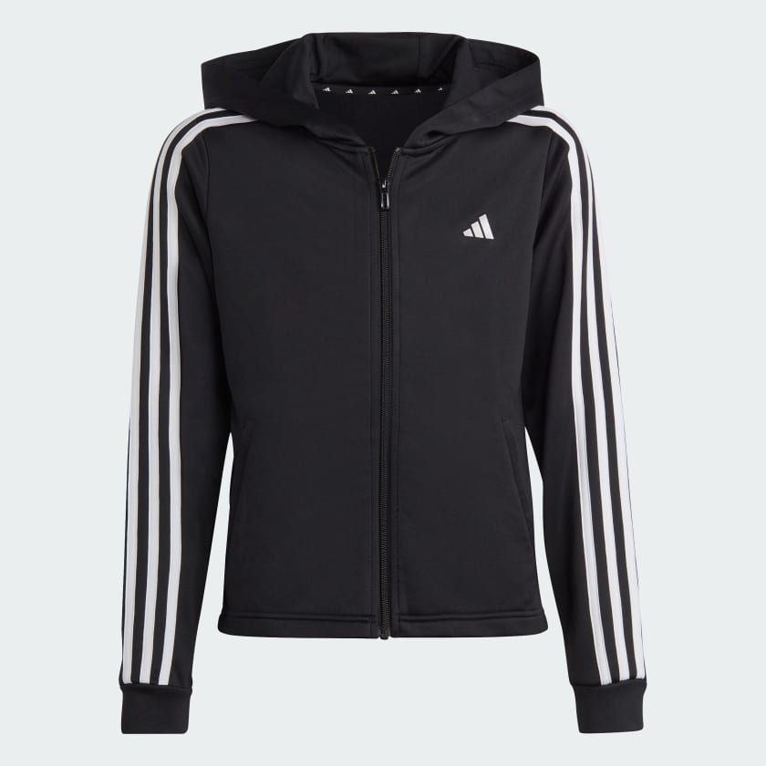 adidas Train Essentials AEROREADY Regular-Fit 3-Stripes Hooded Training  Track Jacket - Black | adidas Deutschland